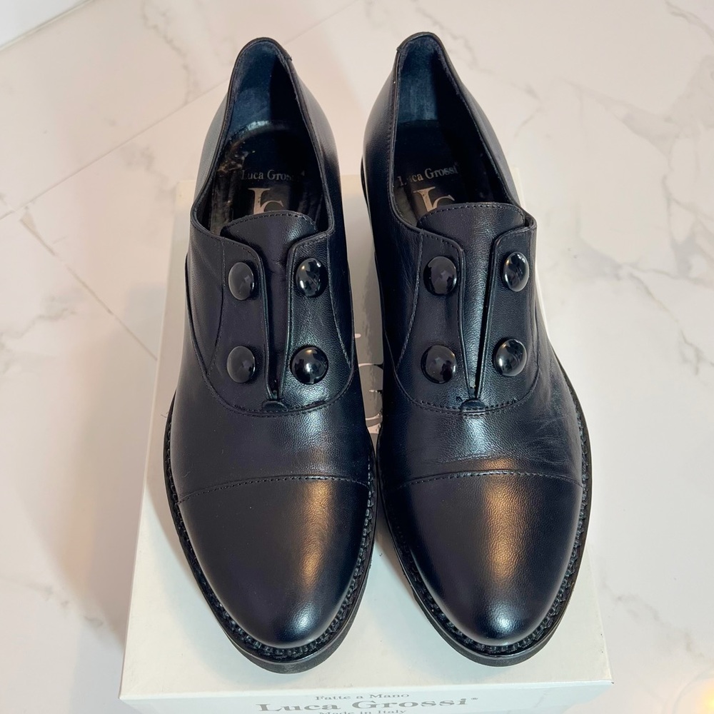 Luca Grossi ITALIAN Black Leather Elastic
Loafers Comfort Shoes Size EU 39 - Picture 4 of 16